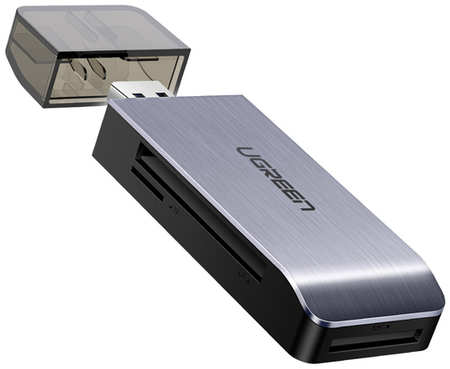 Карт-ридер UGREEN CM180 50541_ мультифункциональный, USB-A 3.0 to TF/SD/CF/MS, цвет: серый космос 969594983