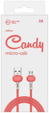 Кабель интерфейсный Red Line Candy УТ000021984 USB/micro USB, красный