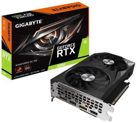 Видеокарта PCI-E GIGABYTE GeForce RTX 3060 WINDFORCE OC (GV-N3060WF2OC-12GD) 12GB GDDR6 192bit 8nm 1777/15000MHz 2*HDMI/2*DP 969596126
