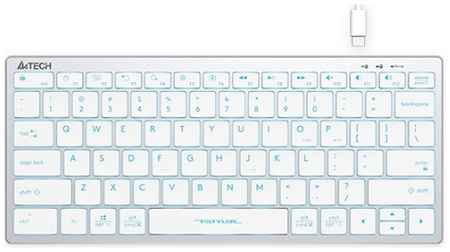 Клавиатура A4Tech Fstyler FX61 белый/синий USB slim Multimedia LED (1787688) 969598514