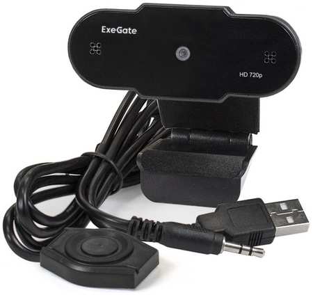 Веб-камера Exegate BlackView C525 HD EX287385RUS 1/3″, 1.3 Мп, 1280х720, 720P, 30fps, 4-линзовый объектив, шторка, USB, микрофон с шумоподавлением, ка 969599007
