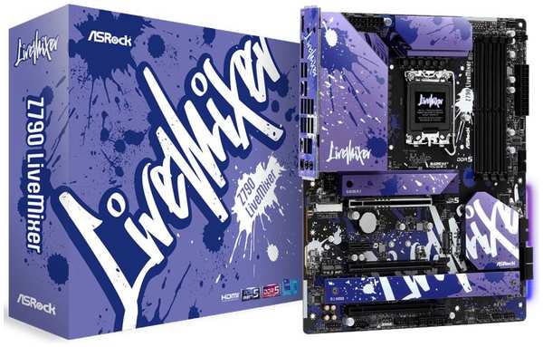 Материнская плата ATX ASRock Z790 LIVEMIXER (LGA1700, Z790, 4*DDR5 (6800), 4*SATA 6G RAID, 4*M.2, 4*PCIE, 2.5Glan, HDMI, DP, 2*USB Type-C, 6*USB 3.2