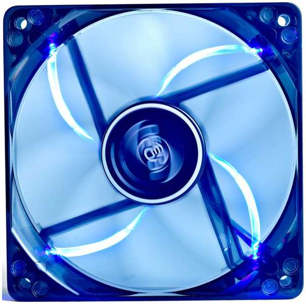 Вентилятор для корпуса Deepcool WIND BLADE 120 Blue LED 120x120x25мм (1300rpm,2.4W,26.6dB(A),Hydro Bearing,пит. от мат.платы и БП,полупрозрачный) RTL 969630859