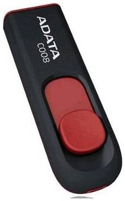 Накопитель USB 2.0 8GB ADATA Classic C008 чёрный/красный 969648386