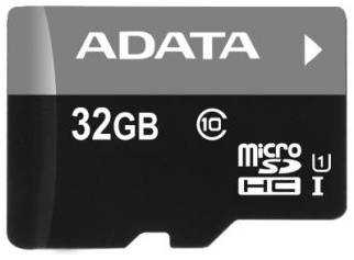 Карта памяти 32GB ADATA AUSDH32GUICL10-RA1 microSDHC Class 10 UHS-I (SD адаптер) 969729264