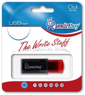 Накопитель USB 2.0 64GB SmartBuy SB64GBCL-K Click черный/красный 969741930