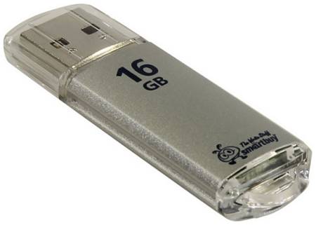 Накопитель USB 2.0 16GB SmartBuy SB16GBVC-S V-Cut серебристый 969741999