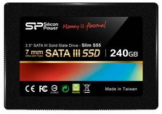 Накопитель SSD 2.5'' Silicon Power SP240GBSS3S55S25 Slim S55 240GB Phison PS3108 SATA 6Gb/s 550/450MB/s MTBF 1.5M 7mm 969770335