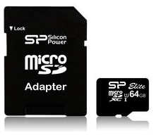 Карта памяти 64GB Silicon Power SP064GBSTXBU1V10-SP Elite microSDXC Class 10 UHS-I (SD адаптер) 969773187