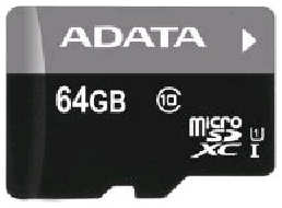 Карта памяти 64GB ADATA AUSDX64GUICL10-RA1 MicroSDXC Class10 Premier UHS-I (R/W 30/10 MB/s)