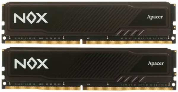 Модуль памяти DDR4 32GB (2*16GB) Apacer AH4U32G32C28YMBAA-2 NOX PC4-25600 3200 МГц, CL16, 1.35 В