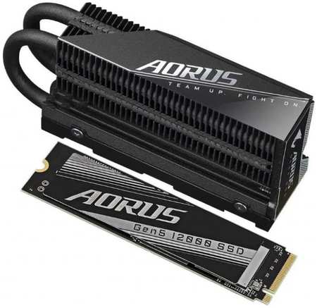 Накопитель SSD M.2 2280 GIGABYTE AG512K2TB AORUS Gen5 12000 2TB PCI-Express 5.0x4 NVMe 2.0 3D TLC 12400/11800MB/s MTBF 1.6M 1400TBW