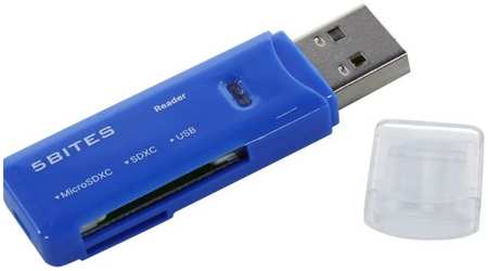 Карт-ридер 5bites RE3-200BL USB3.0/SD/TF/USB PLUG/BLUE