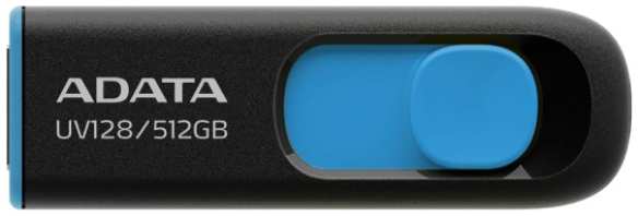 Накопитель USB 3.2 512GB ADATA AUV128-512G-RBE Gen1 /, Performance (Max.): Up to 100MB/s read