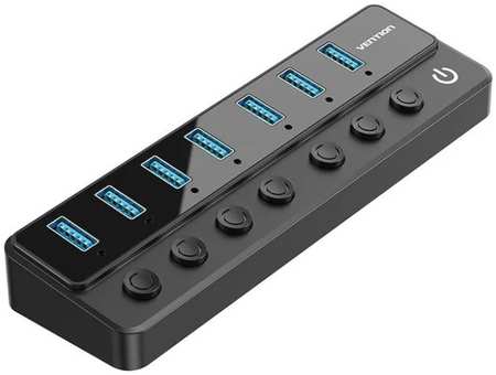 Концентратор Vention CHXB0 OTG USB 3.0 на 7 портов черный 9698403435