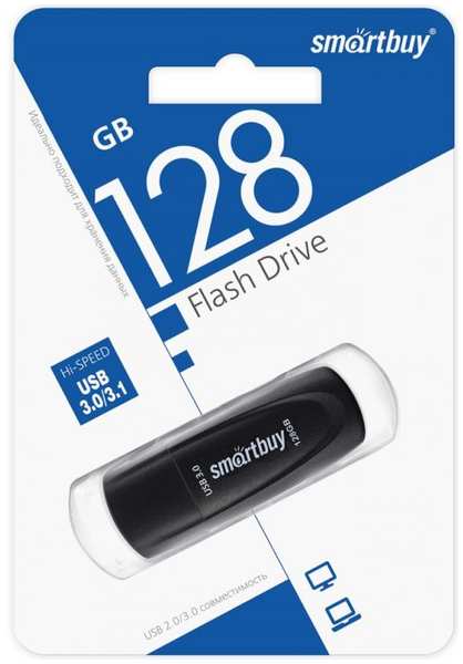 Накопитель USB 3.2 128GB SmartBuy SB128GB2SCK Scout USB Type A чёрный 9698404395