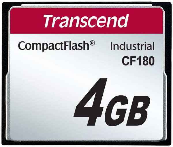Промышленная карта памяти CompactFlash 4GB Transcend TS4GCF180 CF180, 84/70MB/s, 53TBW 9698405043