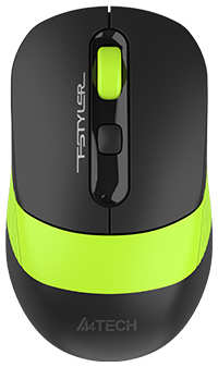 Мышь Wireless A4Tech Fstyler FG10CS Air черная/зеленая, оптическая, 2000dpi, silent, USB, 4but (1968093)