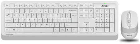 Клавиатура и мышь Wireless A4Tech Fstyler FG1010S клав:белая/серая мышь:белая/серая, USB (1911603)