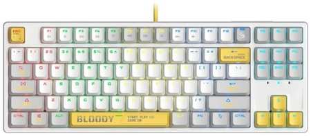 Клавиатура A4Tech S87 USB ENERGY WHITE белая/желтая, механическая, USB, for gamer, LED (1971729) 9698405930