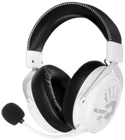 Наушники A4Tech Bloody MR590 Sports белые, 1.5м, мониторные, BT/Radio/3.5mm, оголовье (1971801)