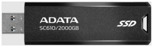 Внешний SSD USB 3.2 Gen 2 Type-A ADATA SC610-2000G-CBK/RD SC610 2TB 550/500MB/s black 9698406004