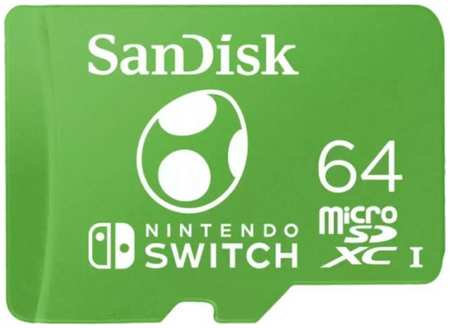 Карта памяти MicroSDXC 64GB SanDisk SDSQXAO-064G-GN3Z Class 10 UHS-I A1 C10 V30 U3 for Nintendo Switch 100MB/s