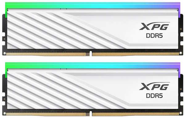 Модуль памяти DDR5 32GB (2*16GB) ADATA AX5U6400C3216G-DTLABRWH XPG Lancer Blade RGB white PC5-51200 6400MHz CL32 1.4V 9698406962