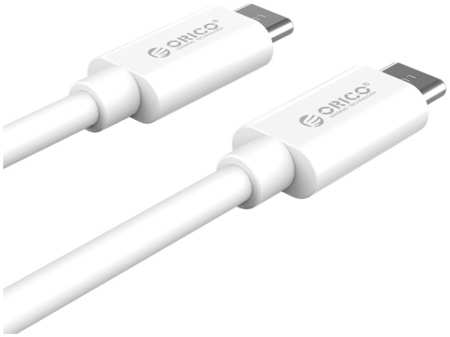 Кабель интерфейсный Orico ORICO-CTC100M-10-WH-BP USB-C(m)/USB-C(m), 10 Гбит/с, 100 Вт, 1 м, белый 9698407091