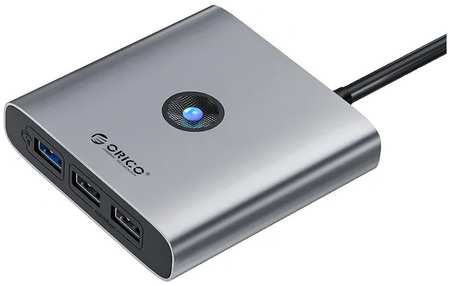 Док-станция Orico FAX3-5P 5-в-1, вход USB-C, выход 1*USB-A, 5 Гбит/с, 2*USB-A, 480 Мбит/с, 1*PD 60 Вт, 1*HDMI 4K/30 Гц, серая 9698407112