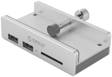 Концентратор USB 3.0 Orico ORICO-MH2AC-U3-SV-BP с креплением на зажиме 2*USB-A 3.0, 1*SD, вход USB-A 3.0