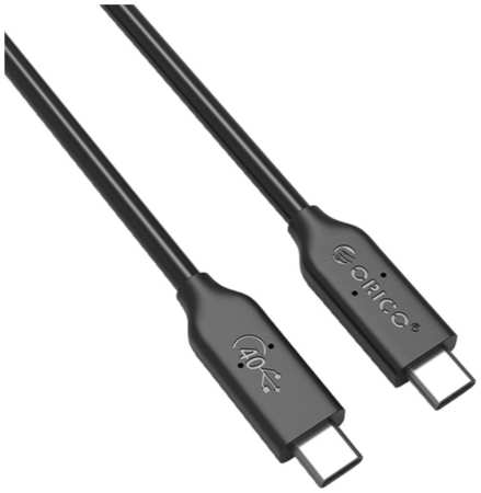 Кабель интерфейсный Orico ORICO-U4C05-BK-BP Thunderbolt 3, USB-C(m)/USB-C(m), 100 Вт, 0,5 м, черный [] 9698407199