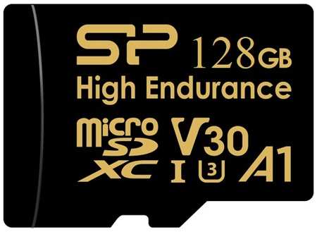Карта памяти MicroSDXC 128GB Silicon Power SP128GBSTXDV3V1H Golden High Endurance A1 V30 Class 10 UHS-I U3 100/80 Mb/s