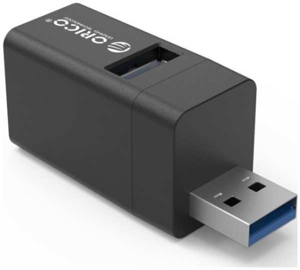 Концентратор Orico MINI-U32L 1*USB 3.0, 5 Гбит/с, 2*USB 2.0, 480 Мбит/с, вход USB-A, черный 9698407949