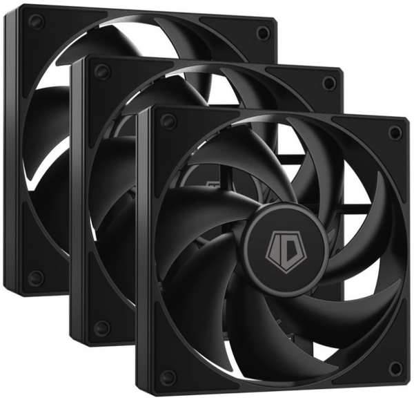 Вентилятор для корпуса ID-Cooling AF-125-K TRIO 120x120x25mm, 500-2000rpm, 78.25CFM, 29.85dBA, 4-pin PWM (3-pack) BOX