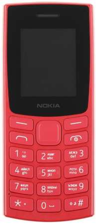 Мобильный телефон Nokia 106 (TA-1564) DS EAC красный моноблок 2Sim 1.8″ 120x160 Series 30+ GSM900/1800 GSM1900 FM Micro SD max32Gb 9698409210