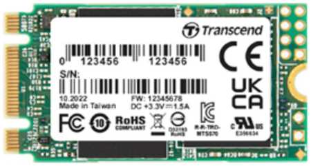 Промышленный накопитель SSD M.2 2242 Transcend TS40GMTS210I MTS210I 40GB SATA 6Gb/s 3D TLC BiCS5 560/400MB/s MTBF 3M 2289 TBW