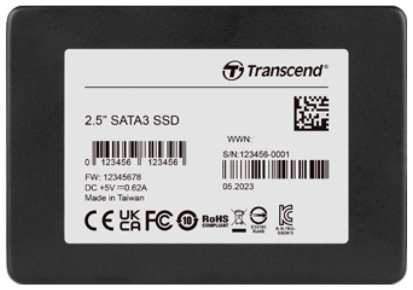 Промышленный накопитель SSD 2.5'' Transcend TS240GSSD910T SSD910T 240GB SATA 6Gb/s 3D TLC KIC BiCS5 368/428MB/s MTBF 2M 1320 TBW