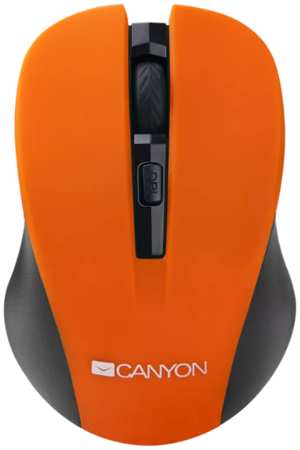 Мышь Wireless Canyon MW-1 CNE-CMSW1Y оптическая, с прорезиненным покрытием, 3 кнопки+колесо прокрутки, DPI 800/1000/1200, желтая