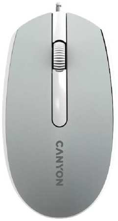 Мышь Canyon M-10 CNE-CMS10DG проводная с эффектом плавного скольжения, кабель: 1.5 м., 3 кнопки, 1000 DPI, серая 9698410590