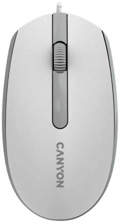 Мышь Canyon M-10 CNE-CMS10WG проводная с эффектом плавного скольжения, кабель: 1.5 м., 3 кнопки, 1000 DPI, белый/серый 9698410595