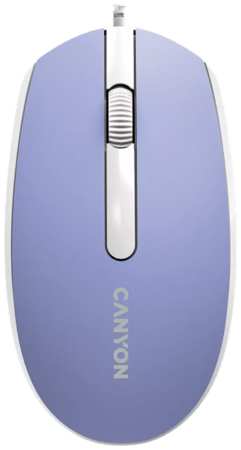 Мышь Canyon M-10 CNE-CMS10ML проводная с эффектом плавного скольжения, кабель: 1.5 м., 3 кнопки, 1000 DPI, фиолетовая