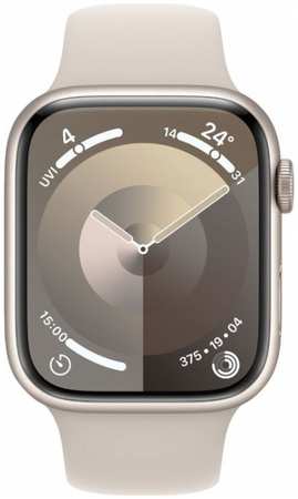 Часы Apple Watch S9 45mm Starlight Aluminium Case with Starlight Sport Band - M/L 9698411608