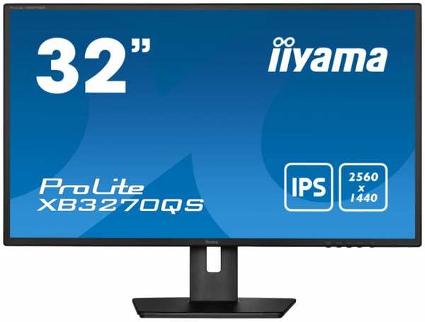 Монитор 31,5″ Iiyama XB3270QS-B5 черный, IPS LCD, 16:9, HDMI, 300 кд/м2, 1200:1, 4ms, 2560х1440, 178°/178°, DP 9698415223