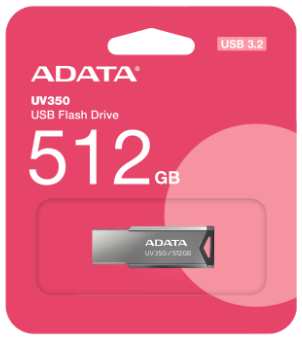 Накопитель USB 3.2 512GB A-Data AUV350-512G-RBK UV350, серебристый 9698415361