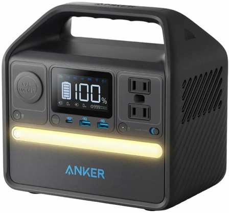 Зарядное устройство сетевое Anker 521 A1720313 емкостью 256 Втч с выходом переменного тока 220 В, 4 выходных разъема: 1x220В, 2xUSB-A (18W), 1xUSB-C ( 9698415431