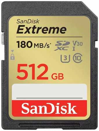Карта памяти SDXC 512GB SanDisk SDSDXVV-512G-GNCIN Extreme UHS-I Class 3 (U3) V30 180/130 MB/s 9698415686