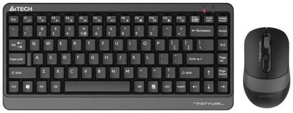 Клавиатура и мышь Wireless A4Tech FG1110 клав:черная/ мышь:черная/ USB Multimedia 1919533