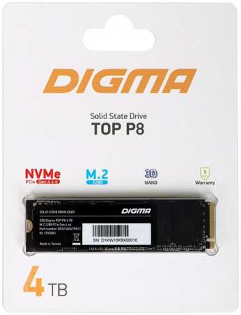 Накопитель SSD M.2 2280 Digma DGST4004TP83T PCI-E 4.0 x4 4Tb Top P8 9698417221