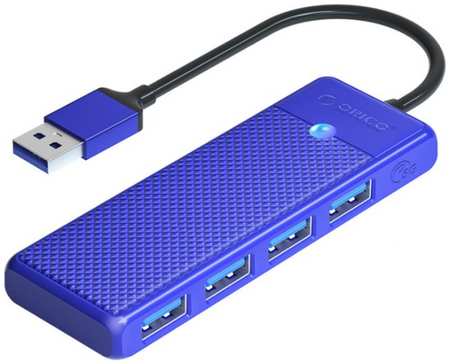 Разветвитель Orico PAPW4A-U3-015-BL-EP с 4xUSB-A 3.0, 5 Гбит/с, подключение через USB-C, кабель 0,15м